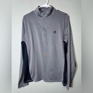 Orage Men’s Quarter Zip Base Layer‎ Gray/Black Size Medium